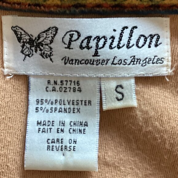 Papillon Women's Colorful Printed Stretchy Mini Dress Size S 3/4 Sleeves - Picture 6 of 6